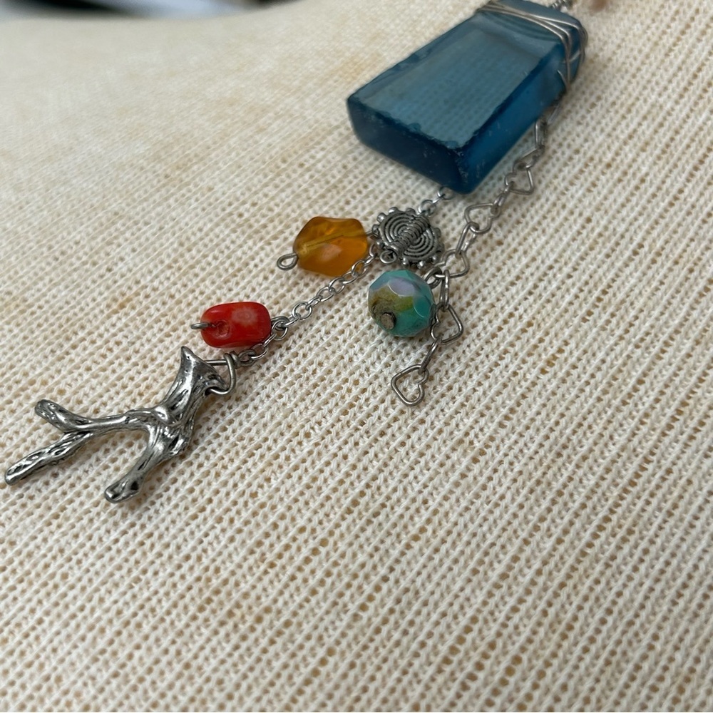 Sea Glass and Branch Boho Pendant - Picture 10 of 13